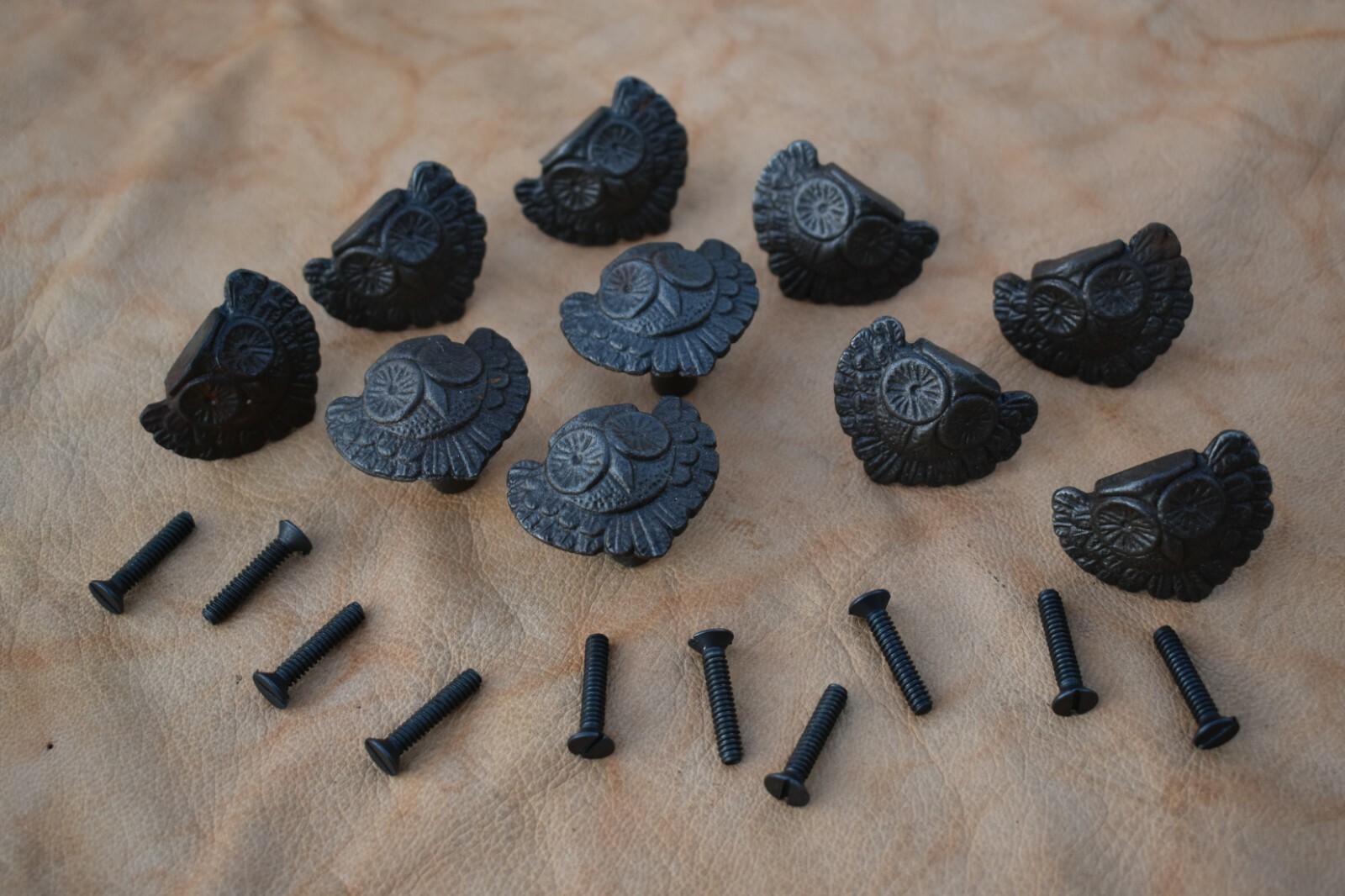 iron door knob Handles owl Cabinet Dresser Drawer Pulls Hardware knobs 10 pcs