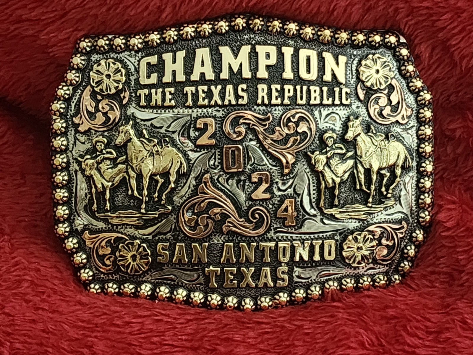 Bulldogging X-Treme Rodeo Champion Trophy Buckle☆San Antonio Texas☆2024☆Rare#784