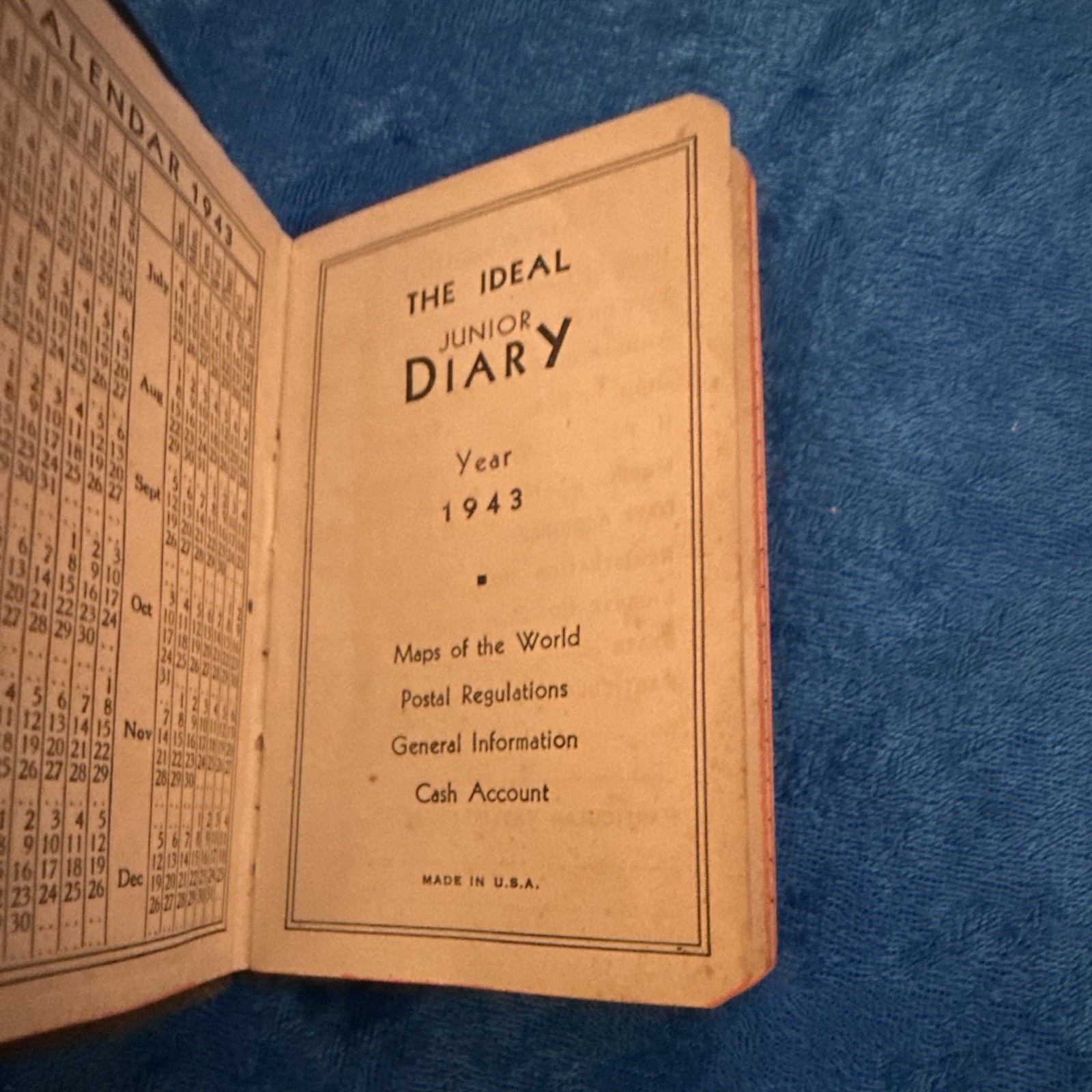 Vintage 1943 The Ideal Junior Diary Pocket Journal WorldWar II Era WWII Ephemera Vintage 1943 The Ideal Junior Diary Pocket Journal WorldWar II Era WWII Ephemera