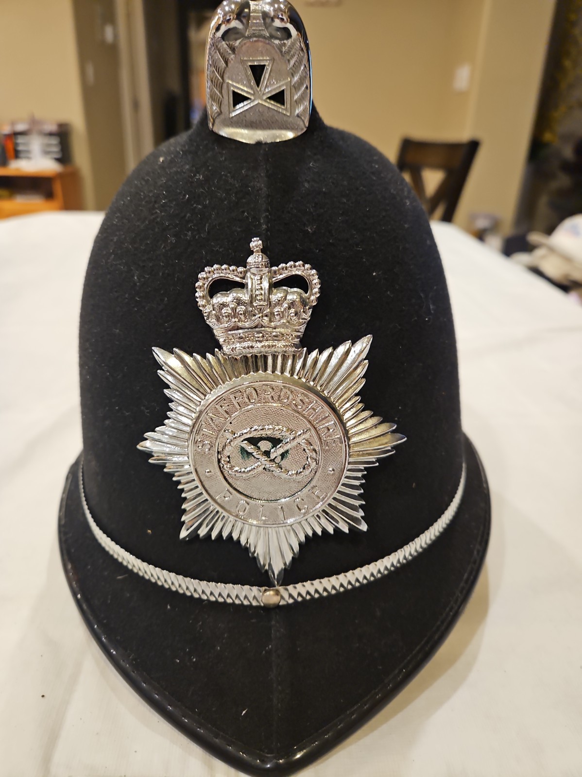 Vintage British Transport Police Officer Bobby Helmet Hat w/ Badge PARTS Size 56