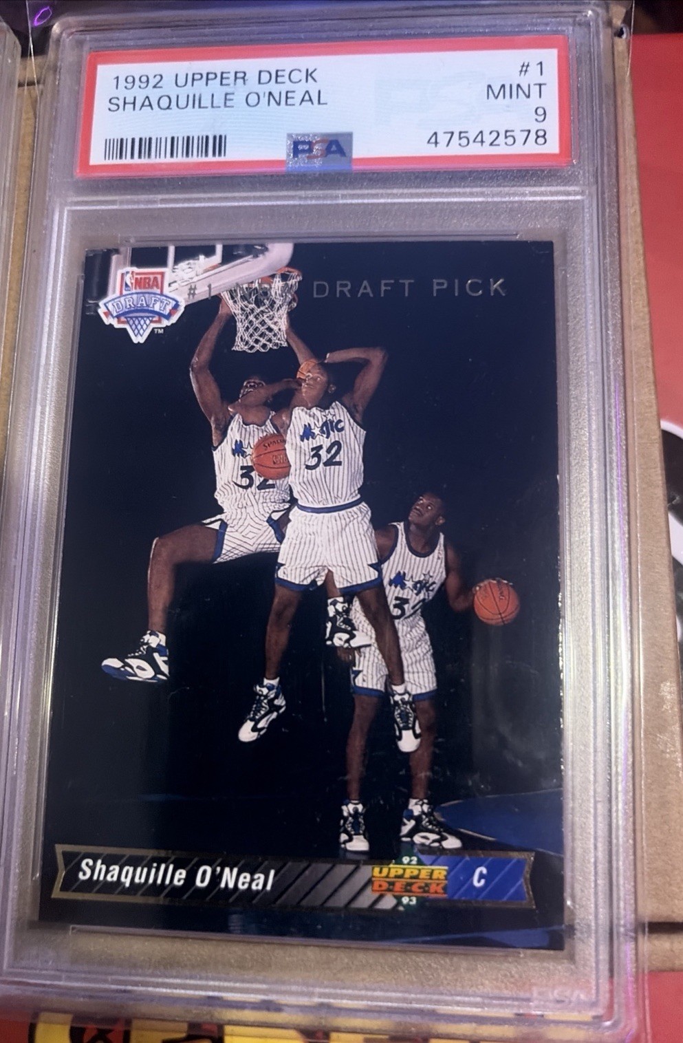 1992-93 Upper Deck -Shaquille O\'Neal #1 (RC) PSA 9π#1 DRAFT PICK SHAQ ROOKIE 1A 1992-93 Upper Deck -Shaquille O\'Neal #1 (RC) PSA 9π#1 DRAFT PICK SHAQ ROOKIE 1A