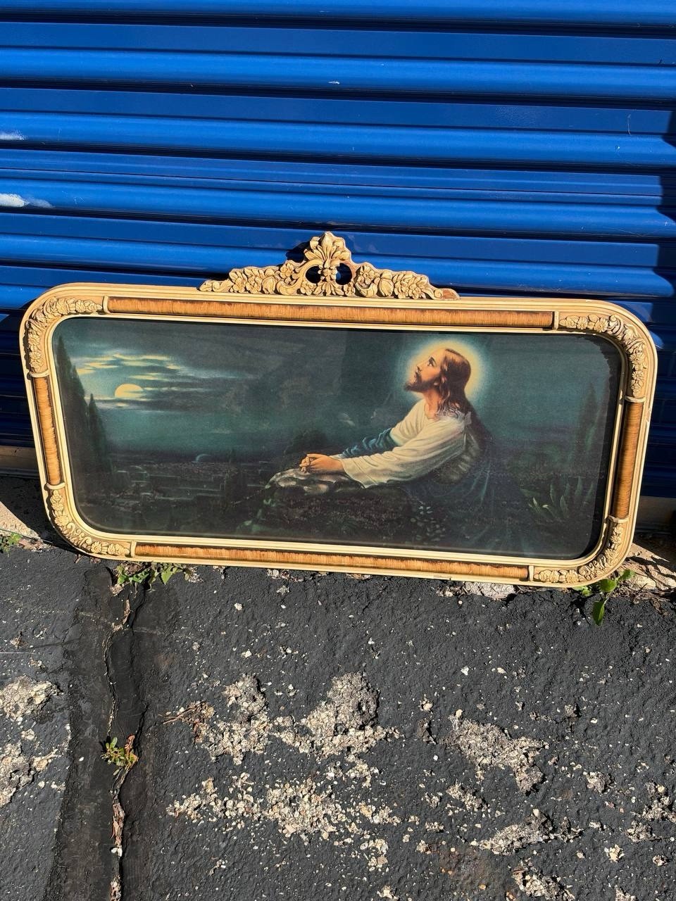 Vintage Jesus Praying in Gethsemane Framed Print Ornate Gold Tone Religious Art Vintage Jesus Praying in Gethsemane Framed Print Ornate Gold Tone Religious Art