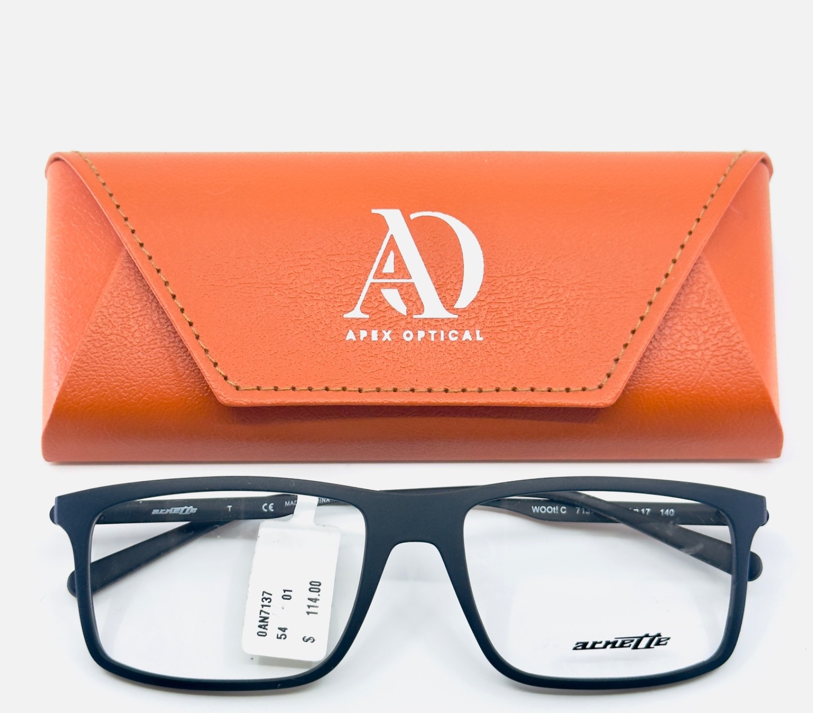 ARNETTE WOOT C 7137 01 Black Unisex Square Full Rim Eyeglasses 54-17-140 B:37