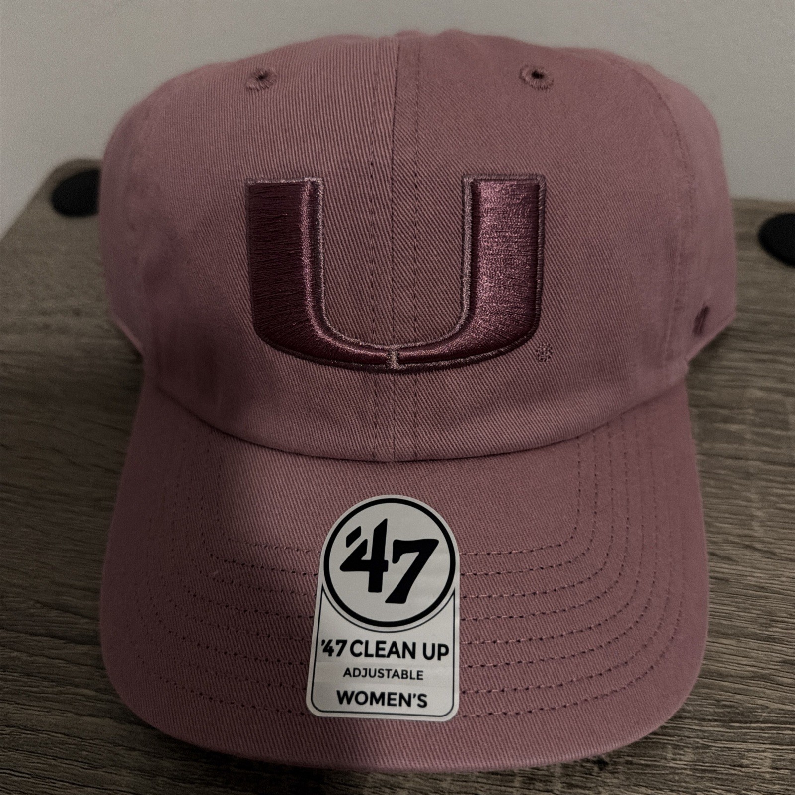 Miami Hurricanes NCAA \'47 Brand Pink Clean Up Adjustable Strap Hat Women’s NWT Miami Hurricanes NCAA \'47 Brand Pink Clean Up Adjustable Strap Hat Women’s NWT