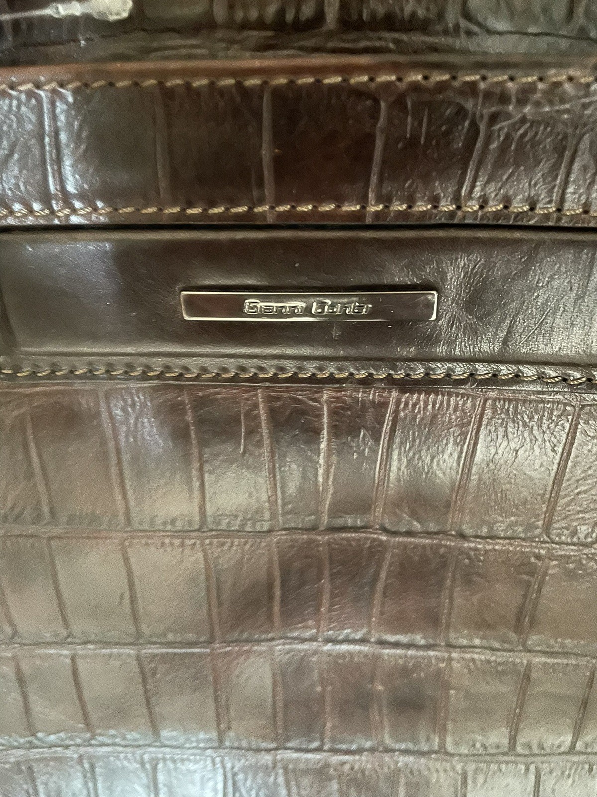 NWT Gianni Conti Croc Leather Briefcase Italy $798