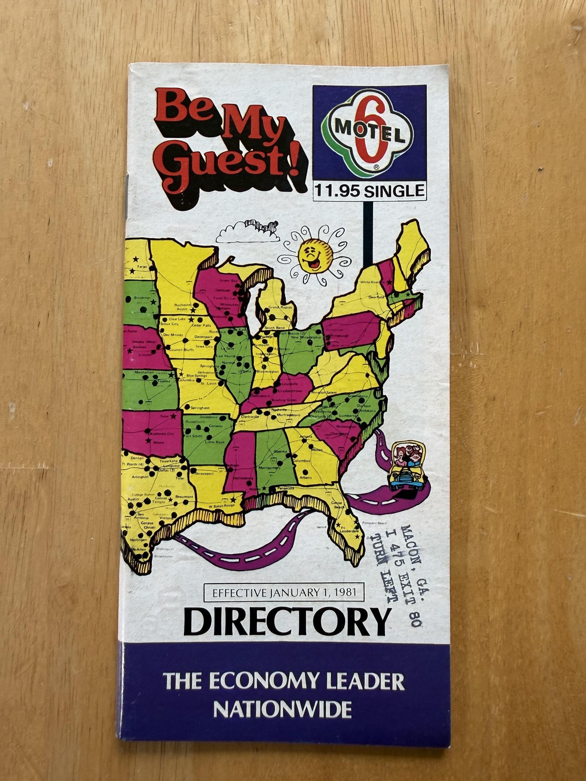 Vintage 1981 Motel 6 Directory Travel Guide Map Brochure Economy Hotel Rates USA