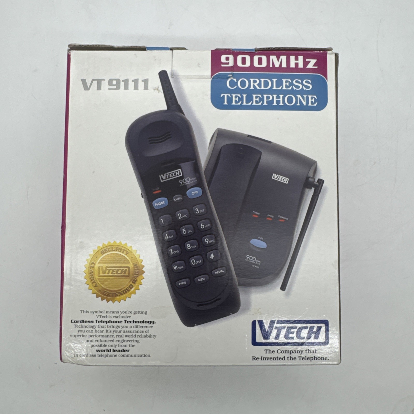 VTech VT 9111 New Black Factory Sealed Cordless Phone 900 MHz VTG Y2K 90s VTech VT 9111 New Black Factory Sealed Cordless Phone 900 MHz VTG Y2K 90s