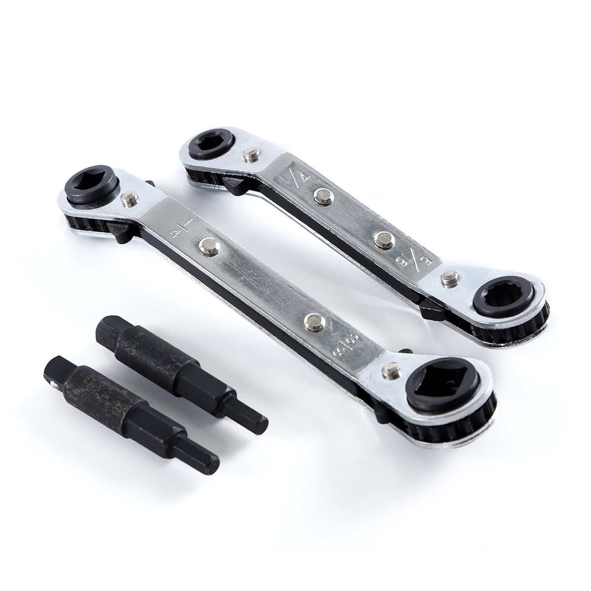 3/8” to 1/4”, 5/16'' x 1/4'' Refrigeration Hvac Service Wrench Set+Hex Bit Kit