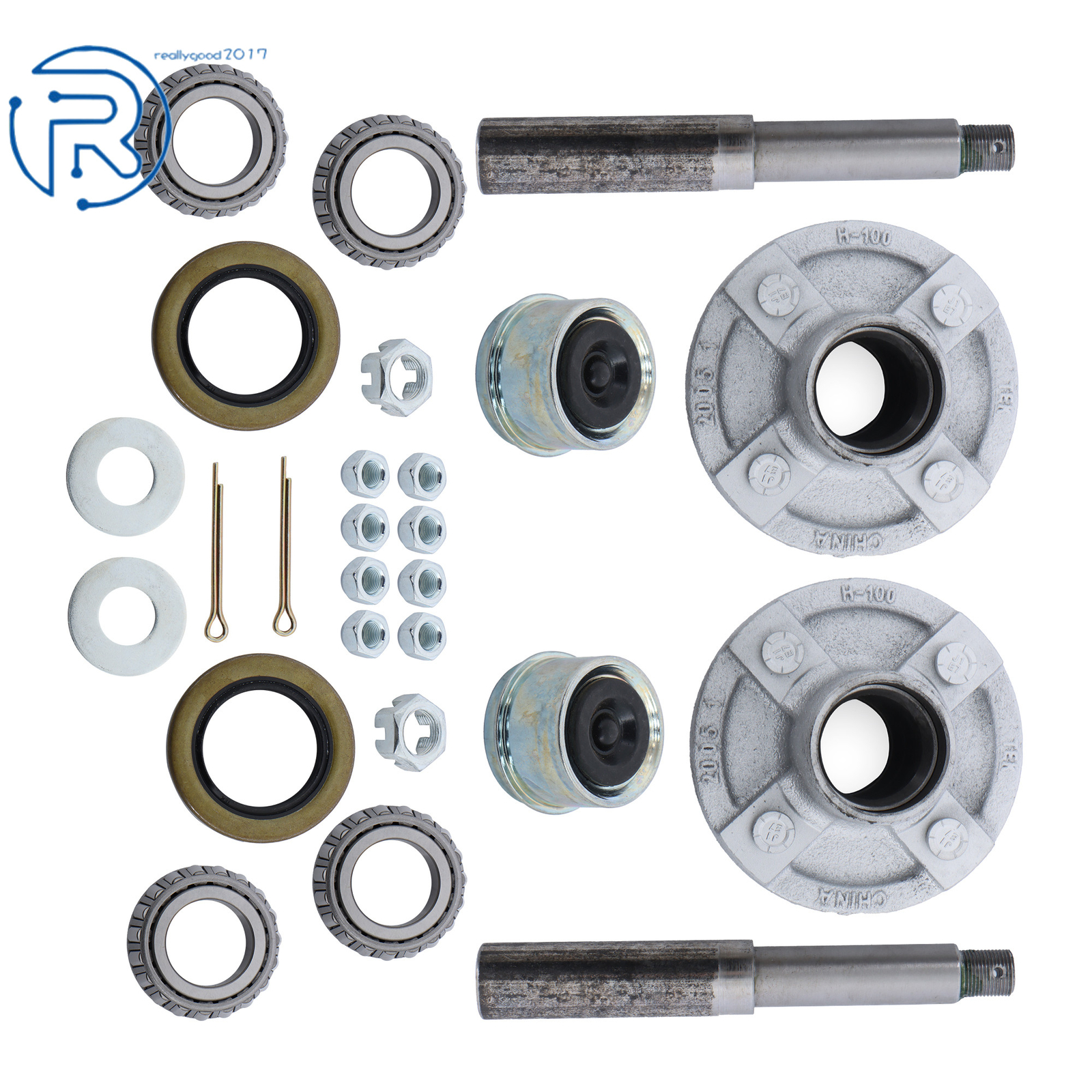 Pack of 2 Trailer Axle Kits With 4 on 4\
