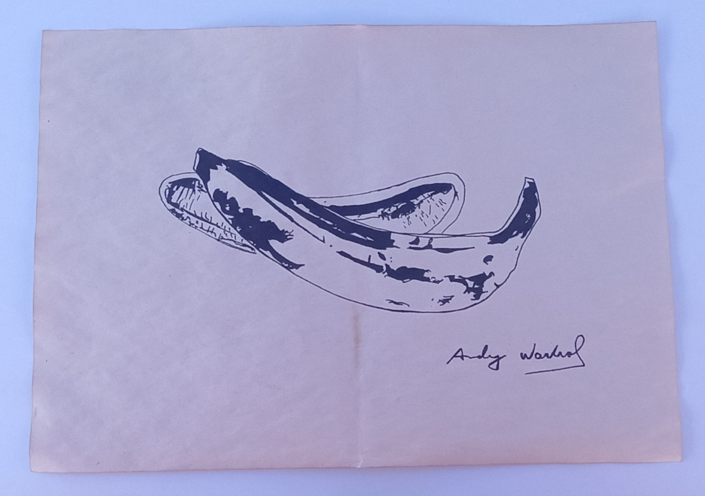 ANDY WARHOL Drawing on paper (Handmade) signed and stamped mixed media.