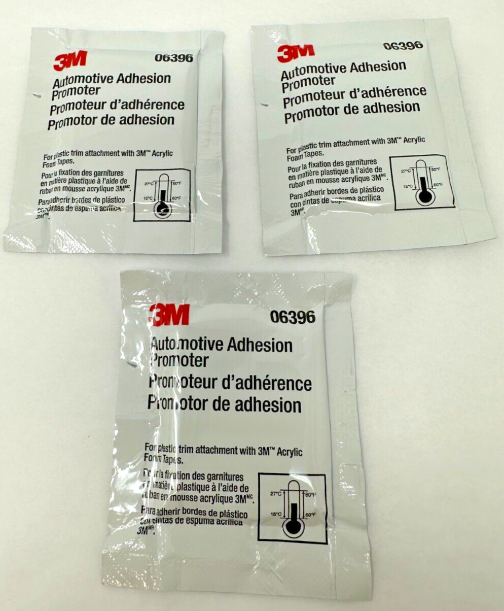 NEW Lot of (3) 3M 06396 Adhesion Promoter, Sponge Applicator, 2.5cc NEW Lot of (3) 3M 06396 Adhesion Promoter, Sponge Applicator, 2.5cc