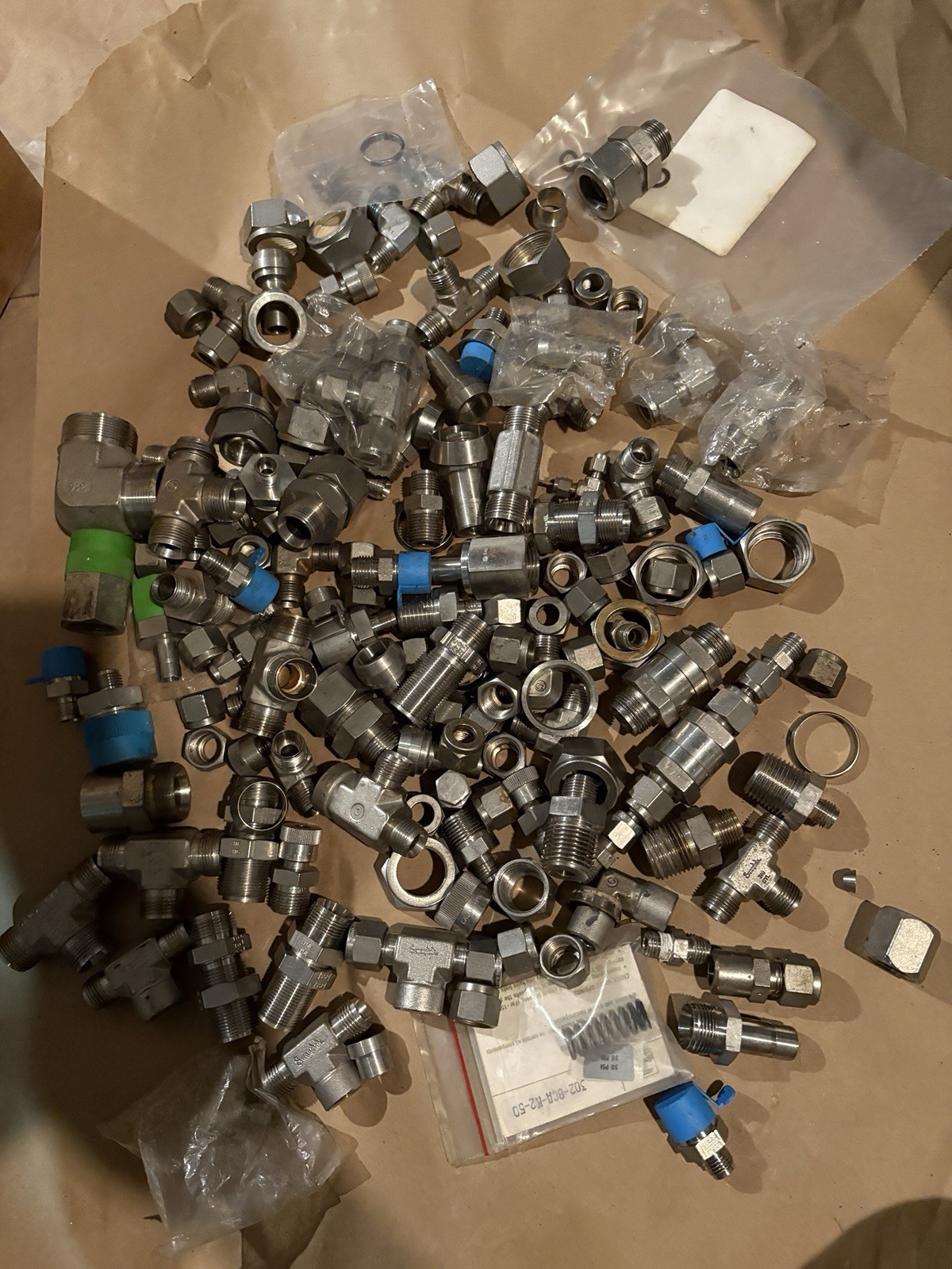 15+ LB Swagelok SSP Whitey Nupro Stainless Steel Fittings Valves Lot Mostly NOS