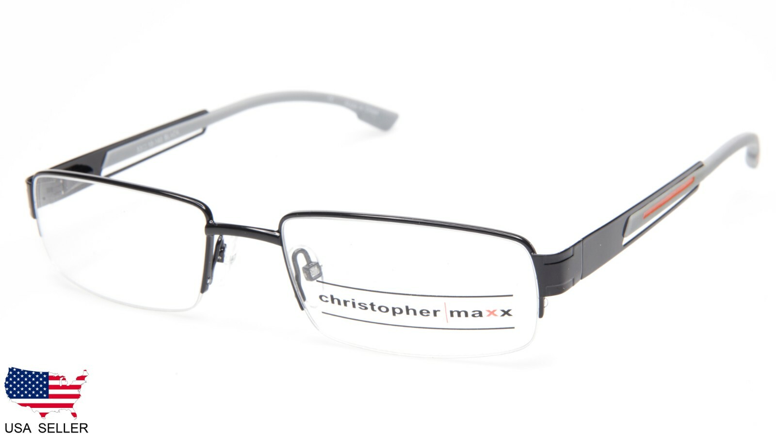 NEW Christopher Maxx 270M BLACK EYEGLASSES GLASSES METAL FRAME 53-18-140 B28mm