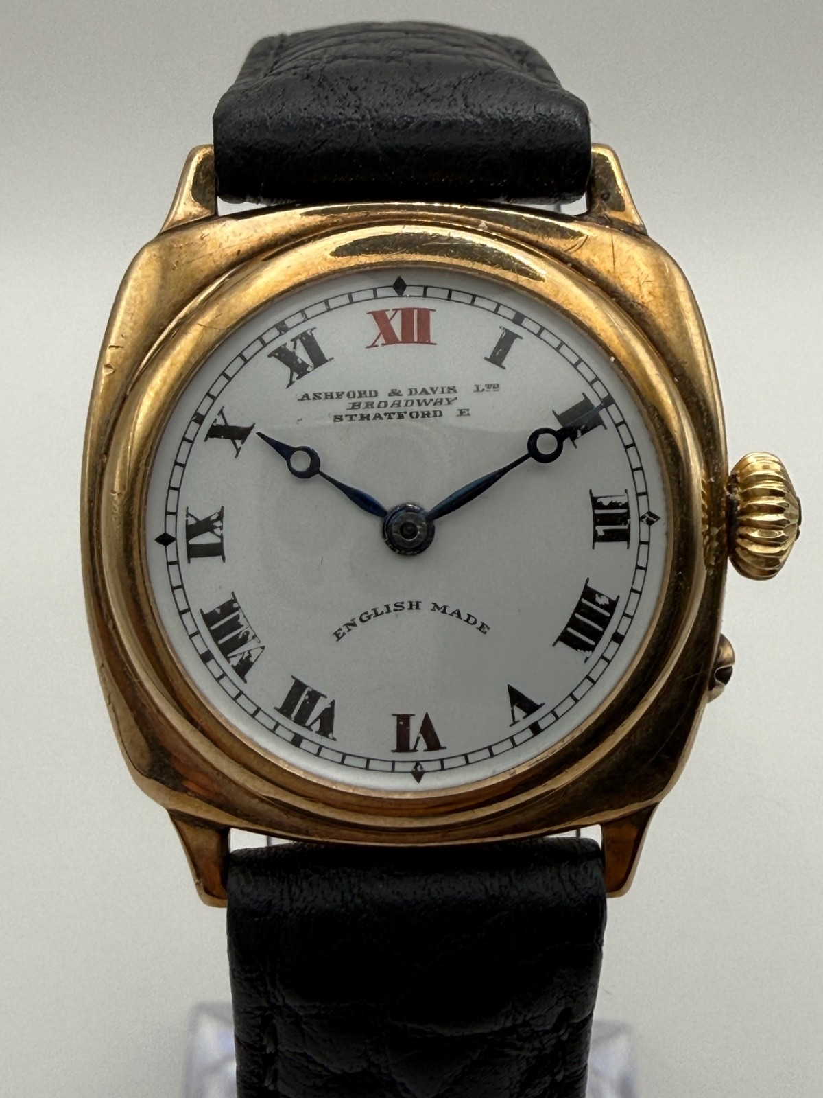 1931 Rotherhams Ashford & Davis 9ct Gold Vintage Antique Wristwatch
