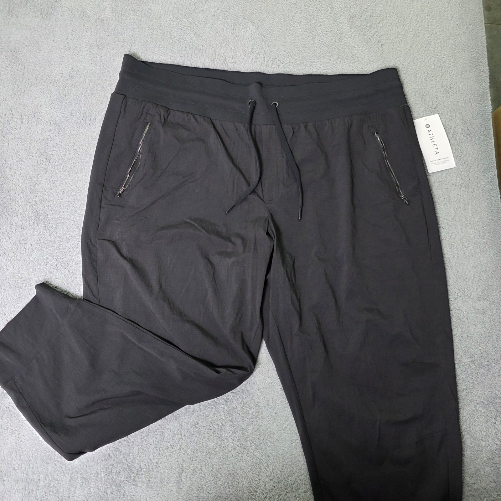 Athleta Womens 22 Trekkie North Jogger Black Ripstop Stretch Hiking Pants 405726