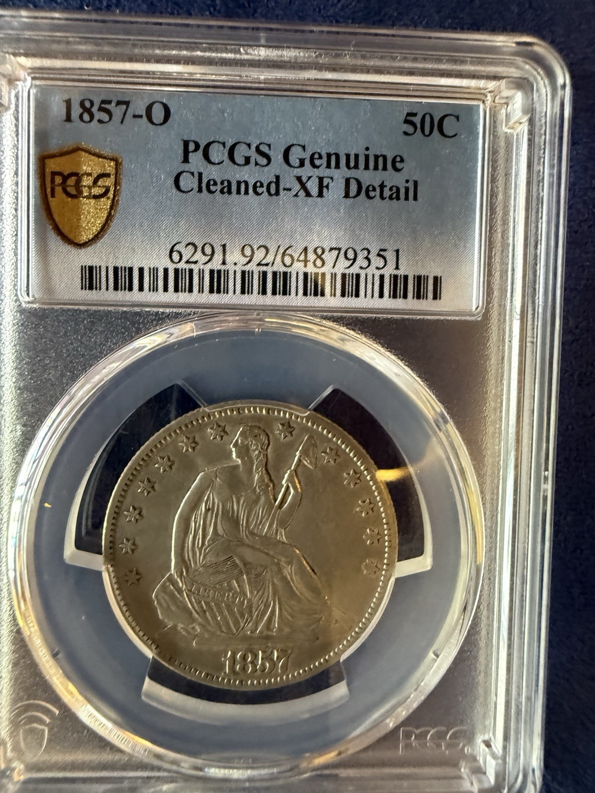 1857  O Seated Liberty Half Dollar * XF+ Details * Cleaned💔💔💔🍒🍒🔥🔥