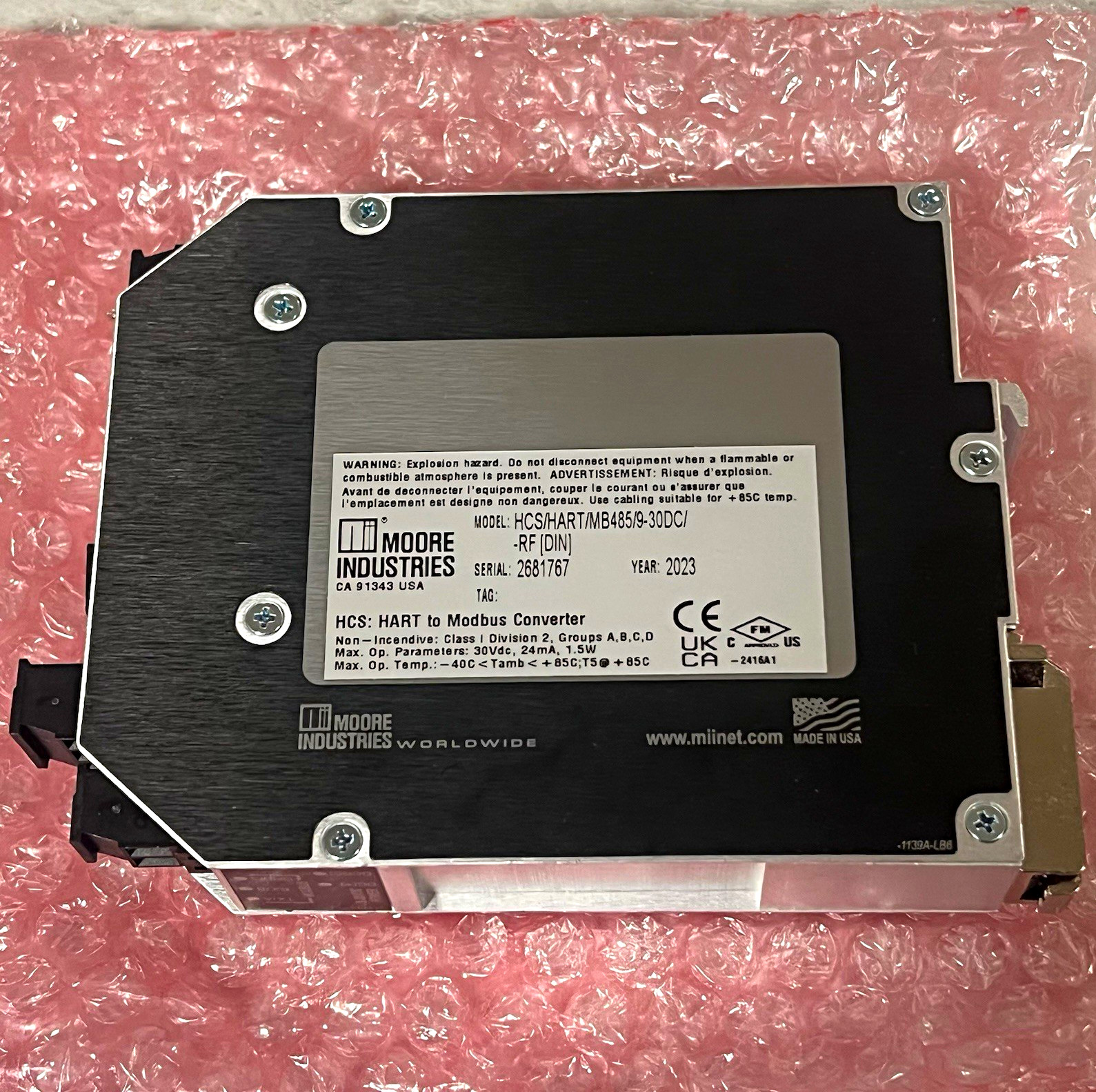 Moore Industries HCS HART to Modbus Converter, new and unused.