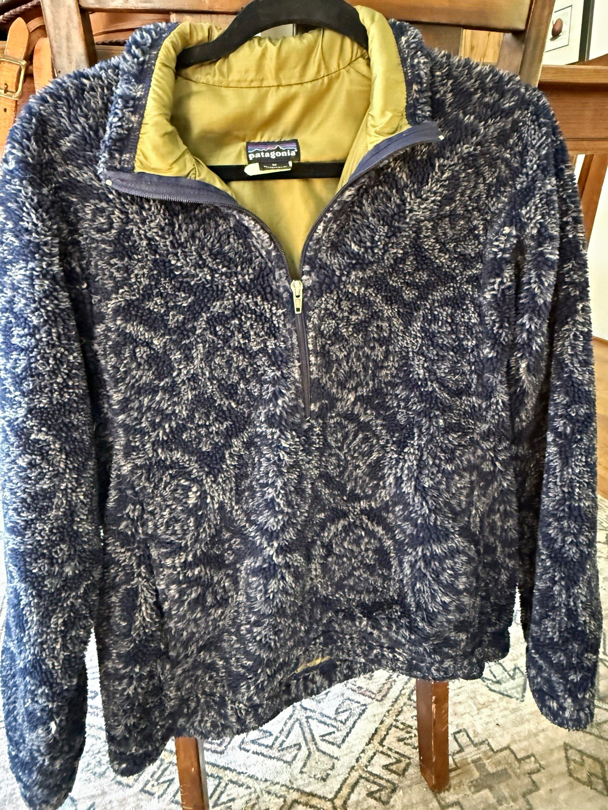 Vintage Patagonia Classic Navy x Old Gold Kimono Style #28110 F 97