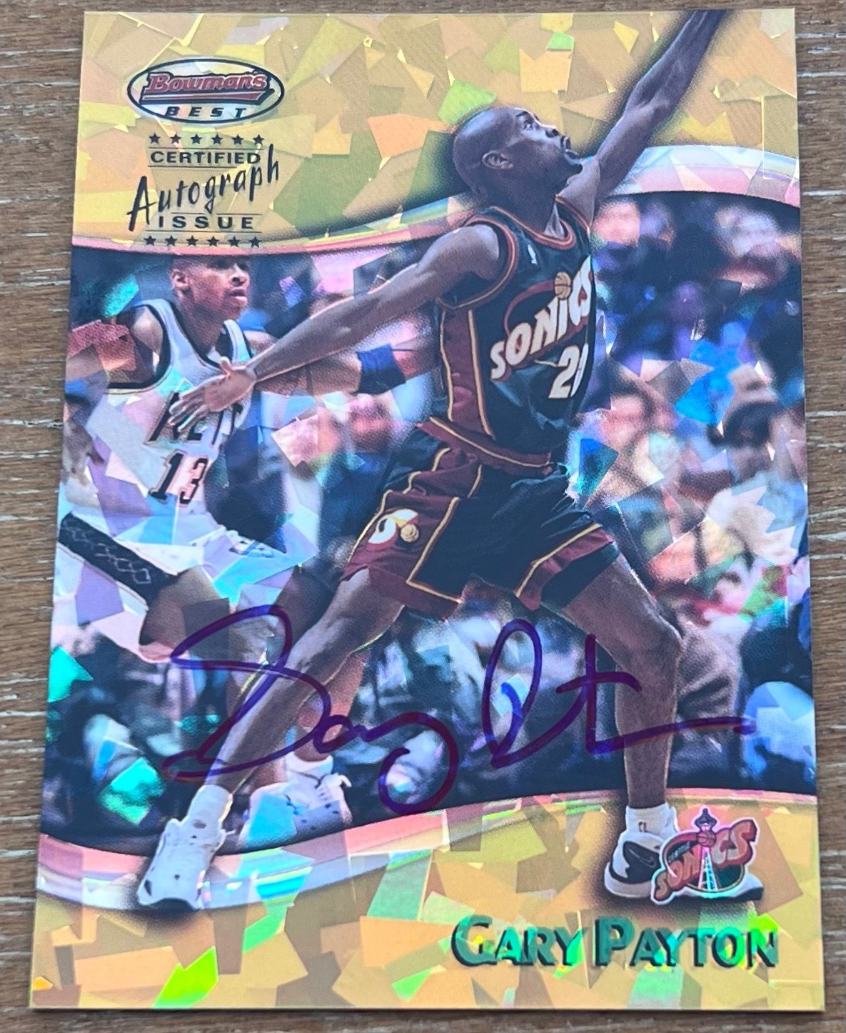 GARY PAYTON 98-99 Bowman\'s Best CERTIFIED AUTO AUTOGRAPH ATOMIC REFRACTOR GARY PAYTON 98-99 Bowman\'s Best CERTIFIED AUTO AUTOGRAPH ATOMIC REFRACTOR