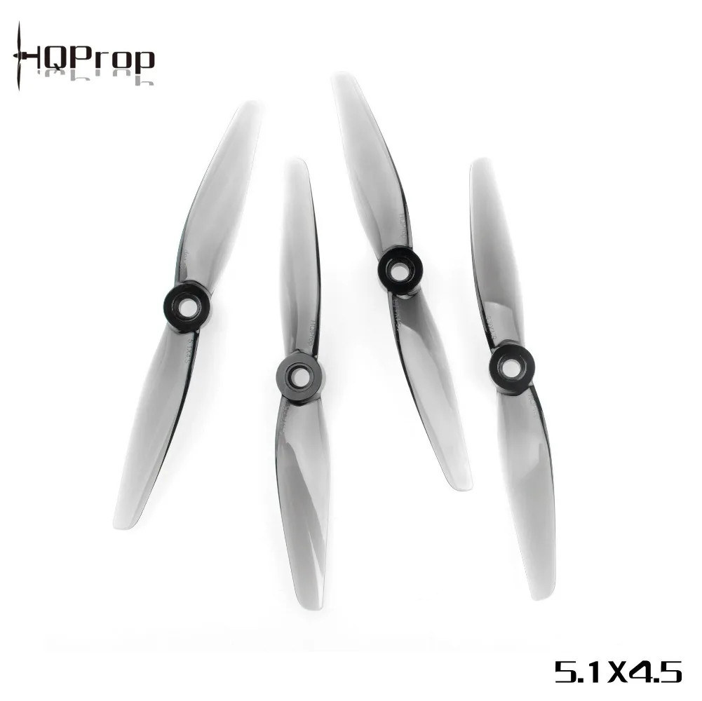 HQProp 2Pairs 5.1X4.5 Grey 2-Blades PC Props 5mm Shaft FPV Freestyle Long Range HQProp 2Pairs 5.1X4.5 Grey 2-Blades PC Props 5mm Shaft FPV Freestyle Long Range