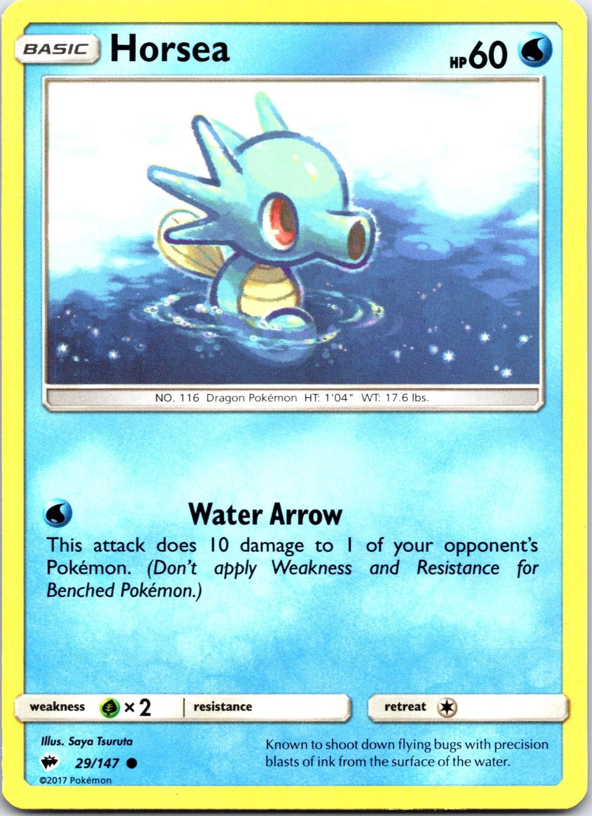 Horsea 29/147 Common Burning Shadows Pokemon NM