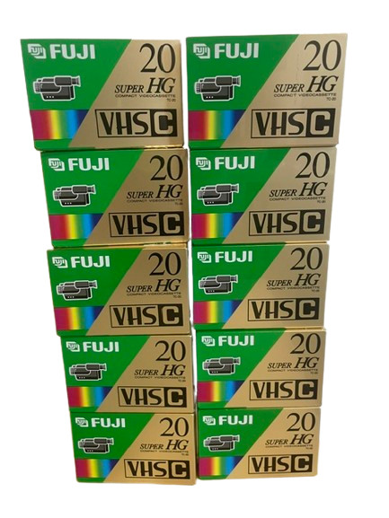 (Lot 10) FUJI VHS-C 20-Min Super HG Compact Videocassette New & Sealed