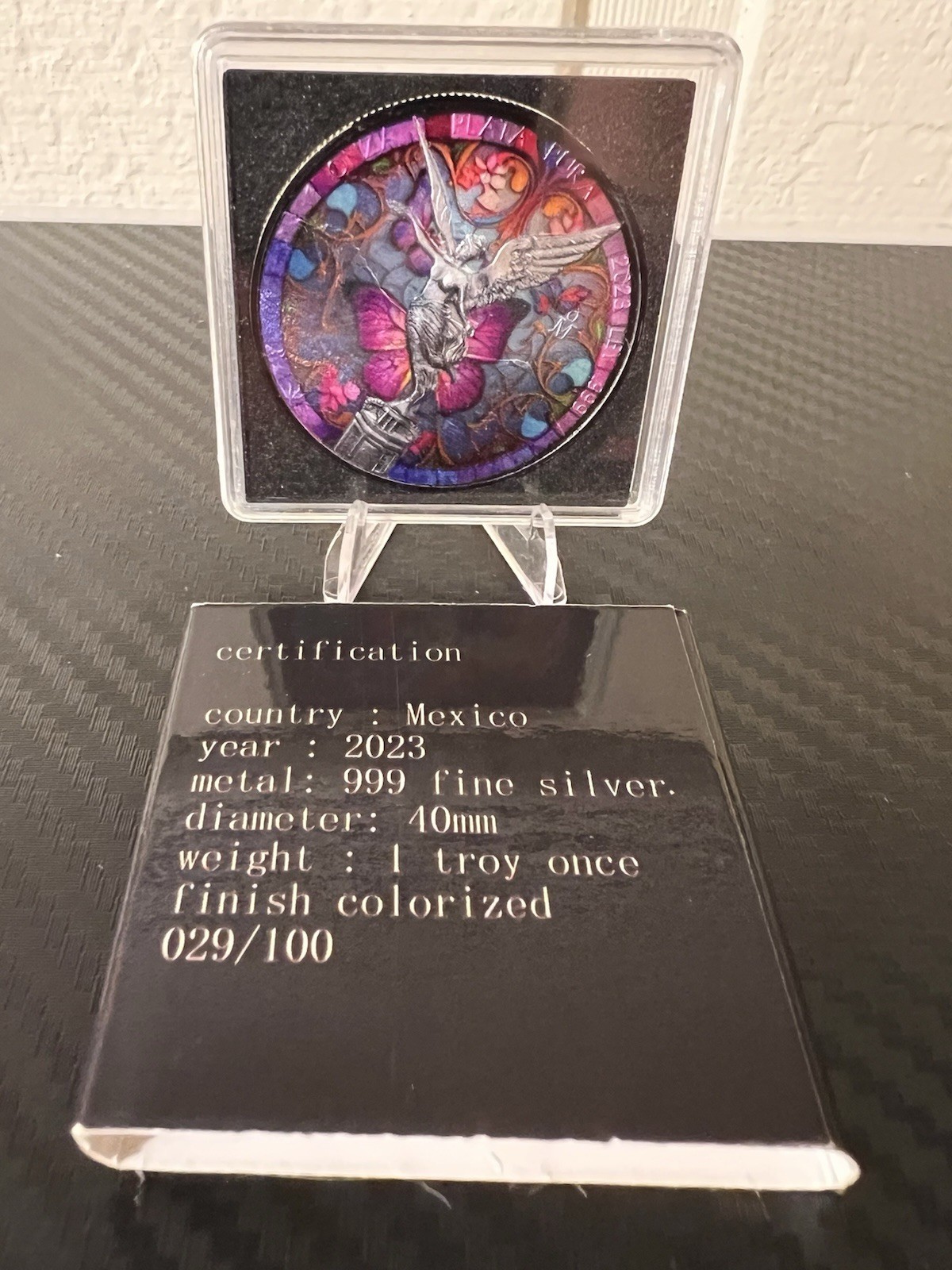 2023 Mexico 1oz Silver Libertad Pandorian Butterfly Stained Glass COA Box /100 2023 Mexico 1oz Silver Libertad Pandorian Butterfly Stained Glass COA Box /100