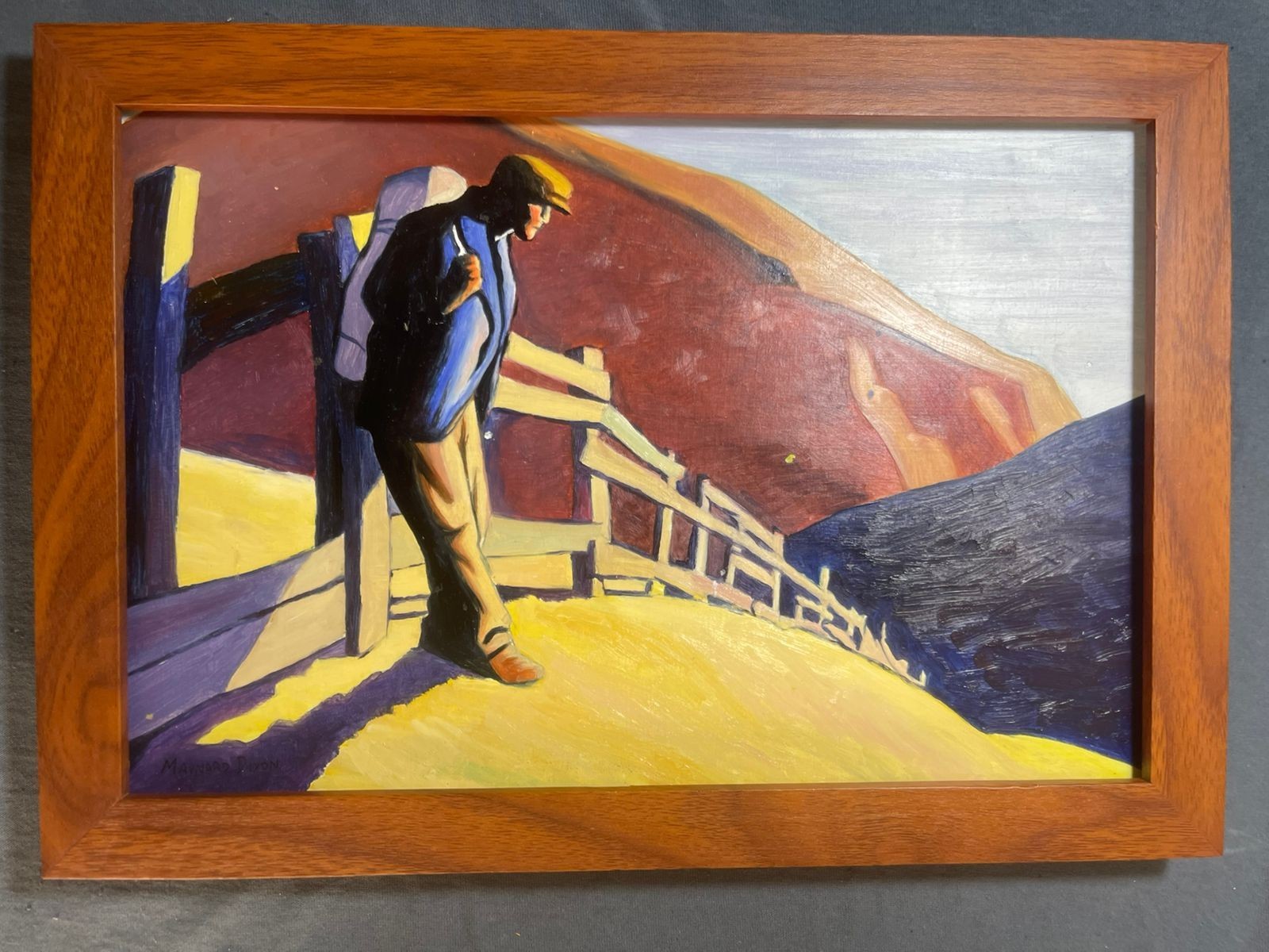 MAYNARD DIXON PAINTING ON ANTIQUE WOOD, FRAMED ON WOOD, SIGNED AND SEALED MAYNARD DIXON PAINTING ON ANTIQUE WOOD, FRAMED ON WOOD, SIGNED AND SEALED