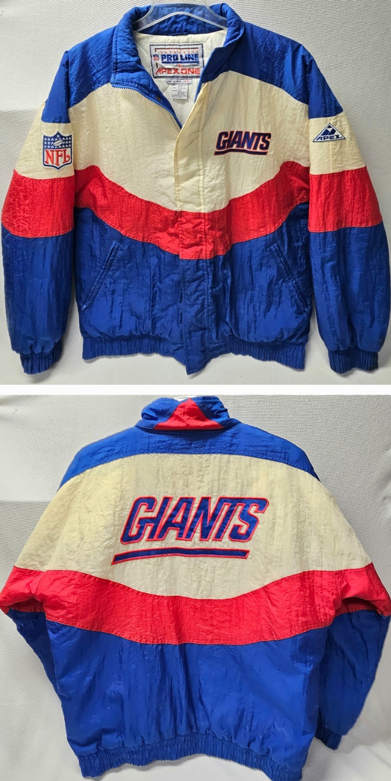 Vintage 1990\'s NFL Pro Line Apex One New York Giants NYG NFL Puffer Jacket Med.