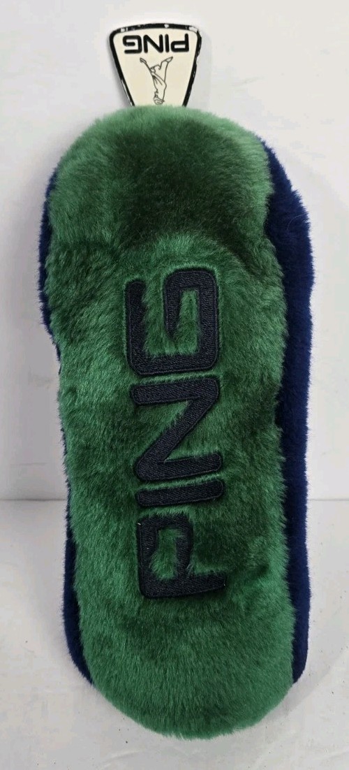 Vintage Ping Karsten Golf Club Headcover Plush Fuzzy Head Cover Green Blue Vintage Ping Karsten Golf Club Headcover Plush Fuzzy Head Cover Green Blue