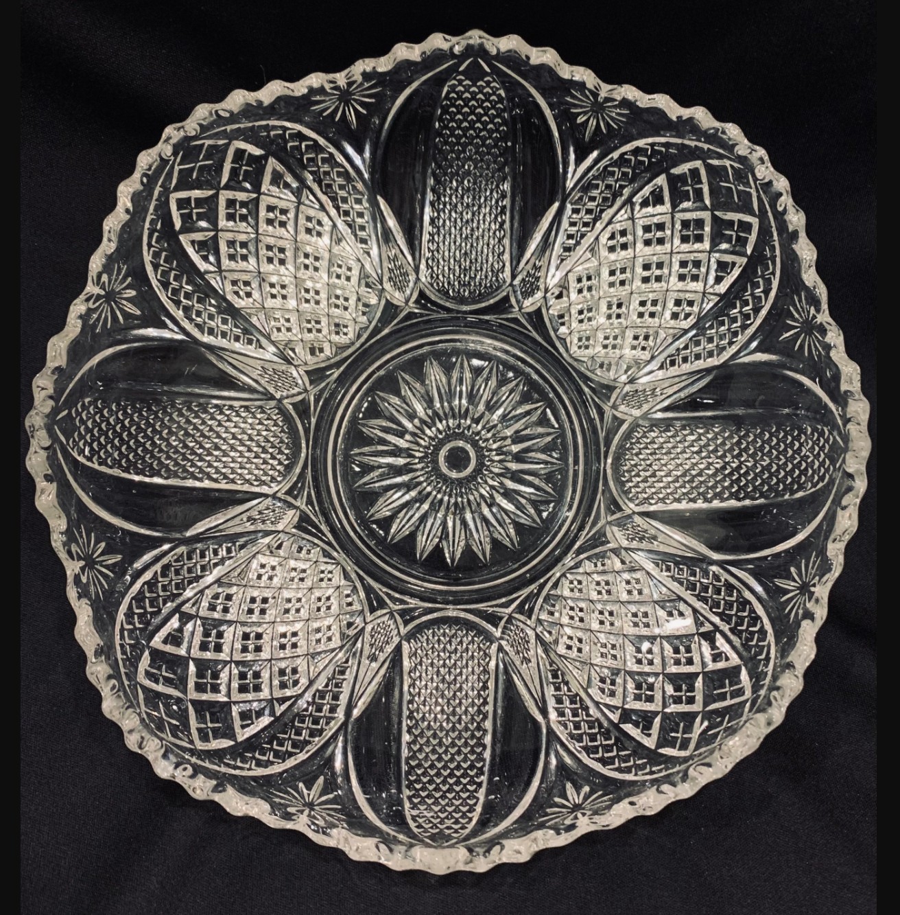 Antique Tarentum Harvard Yard EAPG Clear Pressed Glass Serving Plate Antique Tarentum Harvard Yard EAPG Clear Pressed Glass Serving Plate
