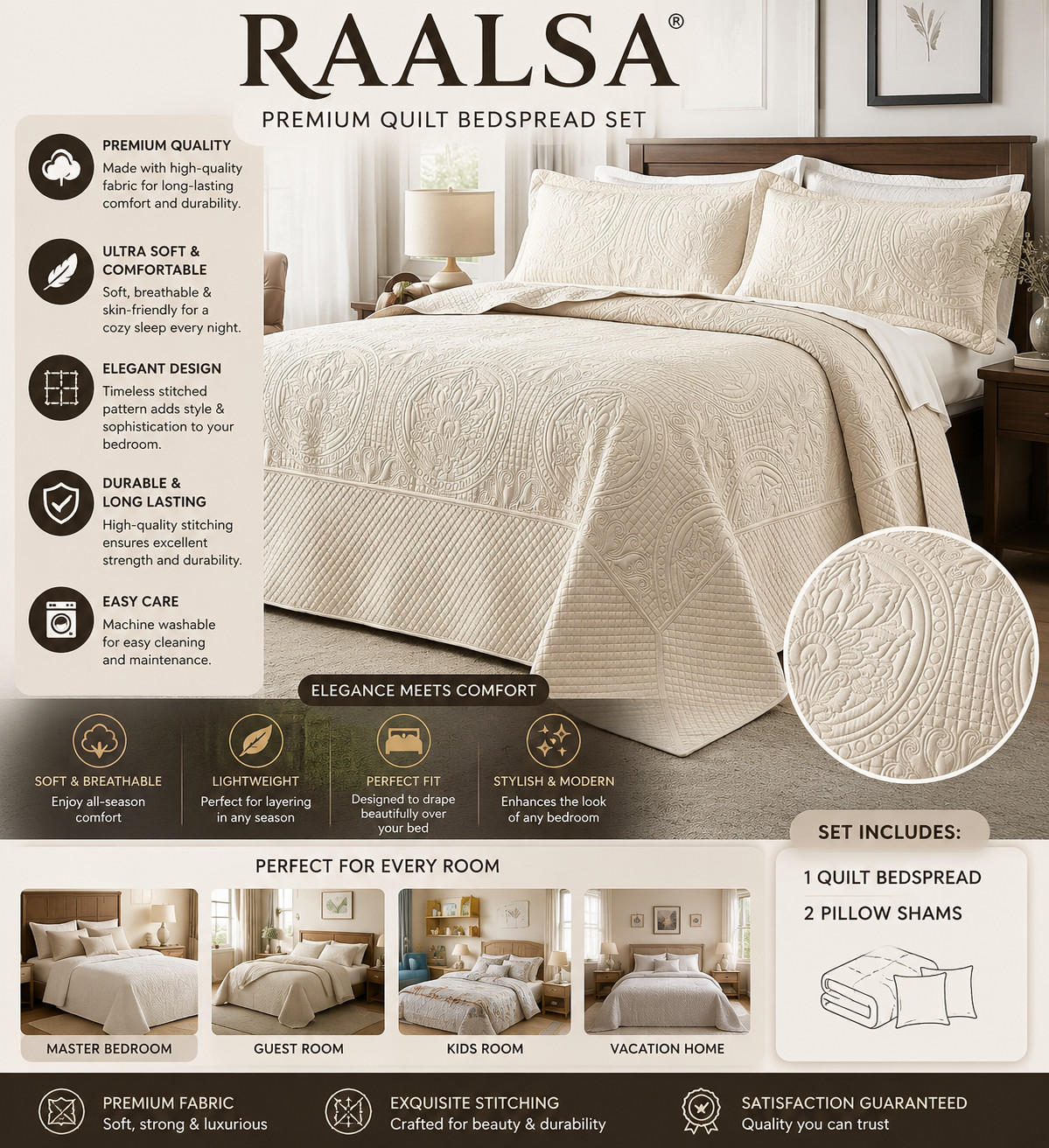 Oversized King Quilt Bedspread 132x 120, Extra Wide Alaska King Quilt, 3 Piece S Oversized King Quilt Bedspread 132x 120, Extra Wide Alaska King Quilt, 3 Piece S