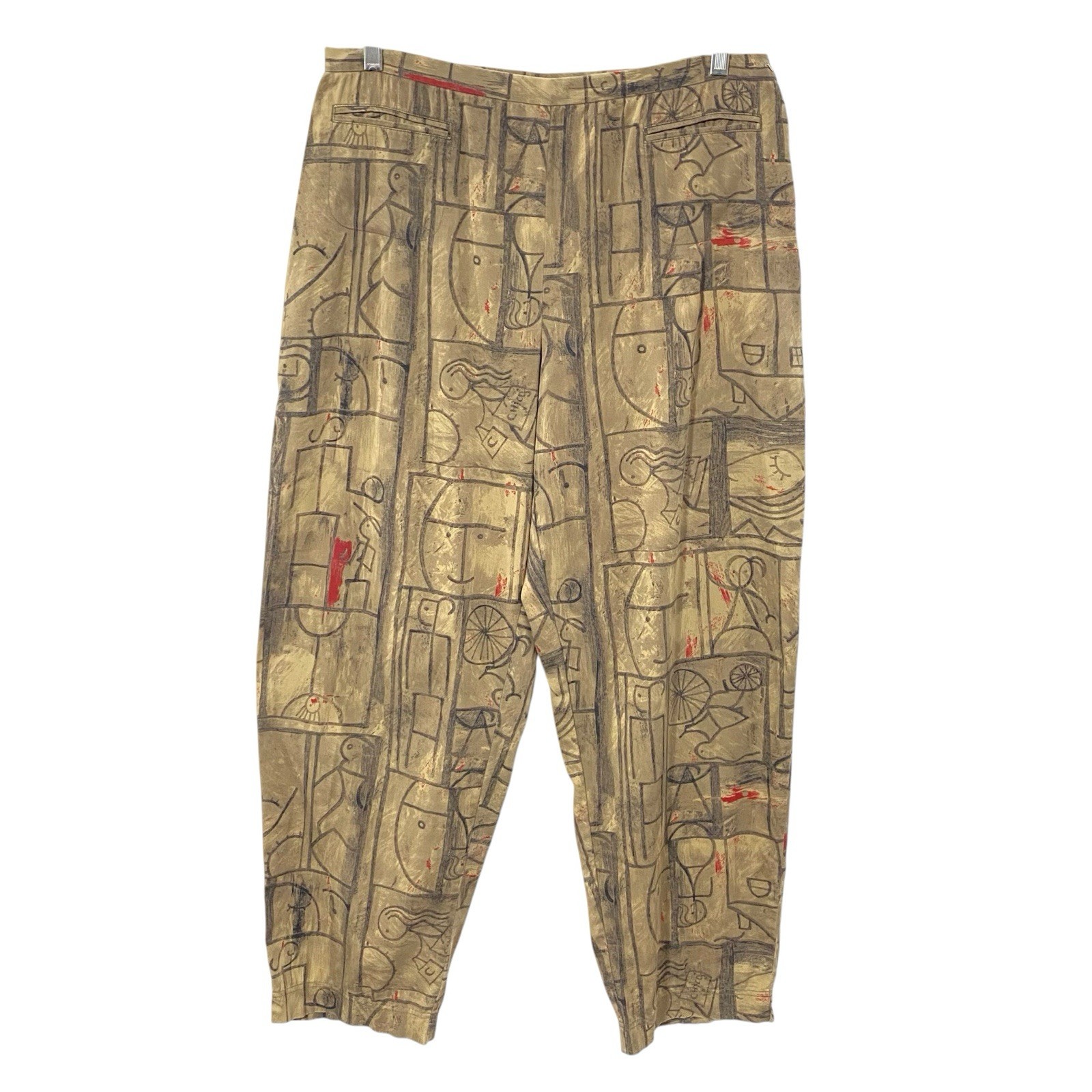 Chico\'s Design Vtg Pants 3 XL Abstract Picasso Cubist Art print Tapered Wide Leg Chico\'s Design Vtg Pants 3 XL Abstract Picasso Cubist Art print Tapered Wide Leg