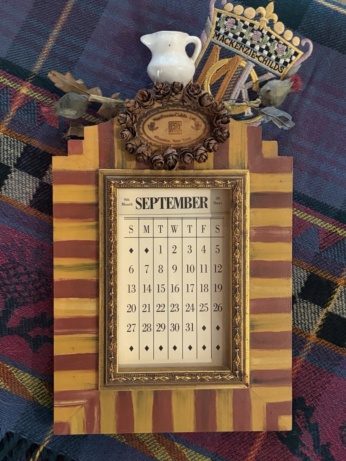 Mackenzie Childs Perpetual Calendar VINTAGE RARE Mackenzie Childs Perpetual Calendar VINTAGE RARE