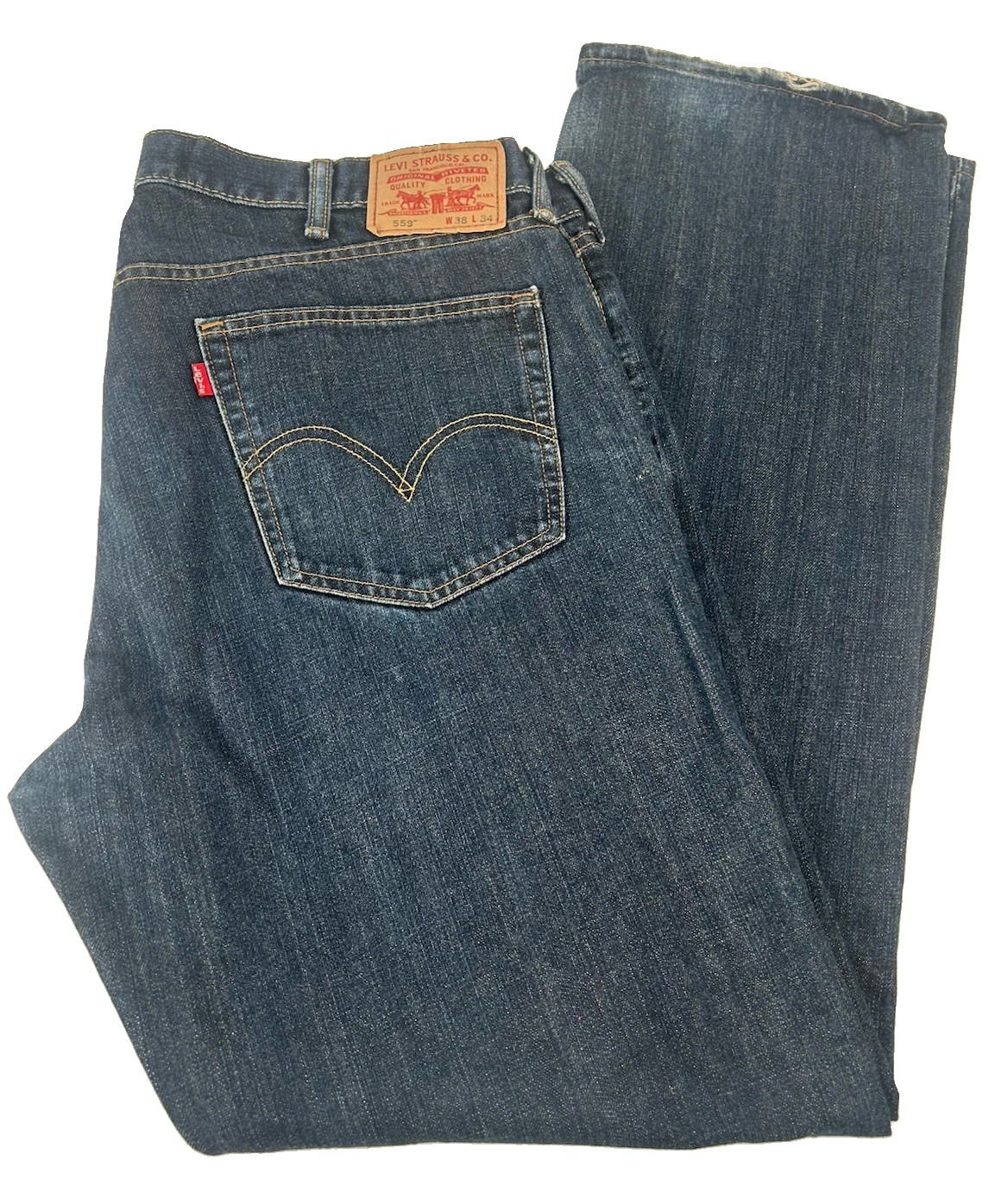 Levi\'s 559 Relaxed Straight men\'s denim jeans Sz 38X34 Medium Wash Pants Fit 40W