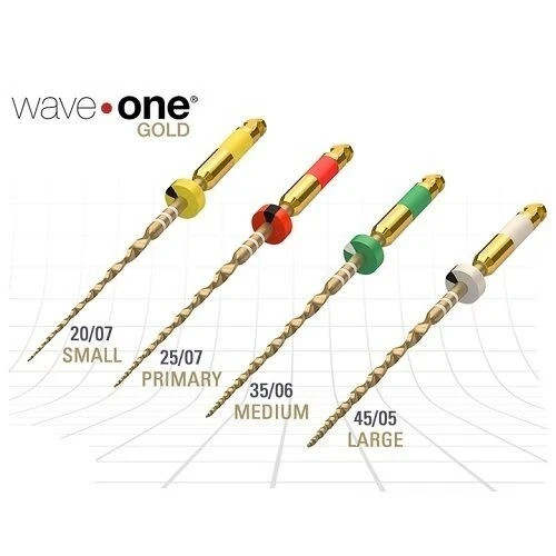 WaveOne Gold Endodontic Rotary File For Root Canal 21, 25 & 31mm By Dentsply WaveOne Gold Endodontic Rotary File For Root Canal 21, 25 & 31mm By Dentsply