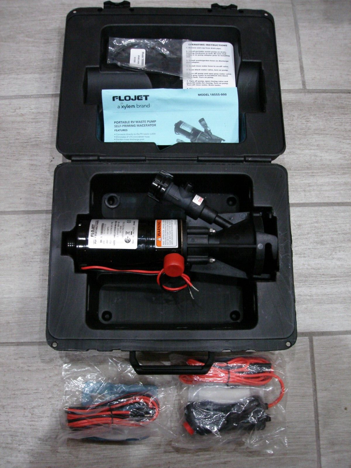 Flojet Portable Self-Priming RV Macerator Waste Pump Kit - 12V Flojet Portable Self-Priming RV Macerator Waste Pump Kit - 12V