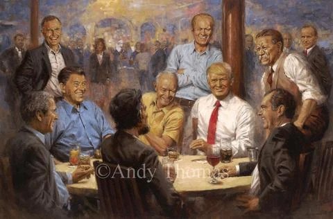The Republican Club; US Presidents Canvas Giclee AP; Andy Thomas, 20x30