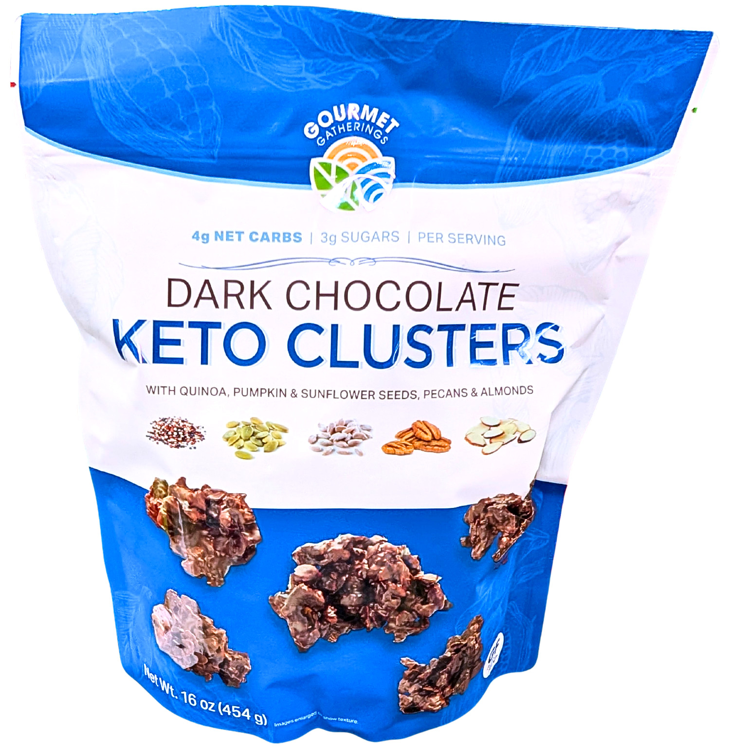 Gourmet Gatherings Dark Chocolate Keto Cluster 16 Oz EXP 03/2027 Gourmet Gatherings Dark Chocolate Keto Cluster 16 Oz EXP 03/2027