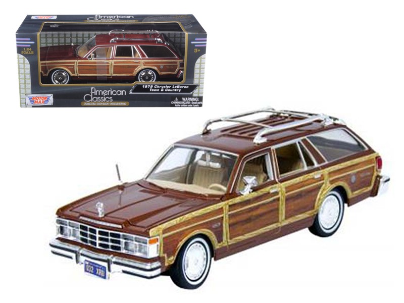 1979 Chrysler Lebaron Town Country Burgundy 1/24 Diecast Car Motormax 1979 Chrysler Lebaron Town Country Burgundy 1/24 Diecast Car Motormax