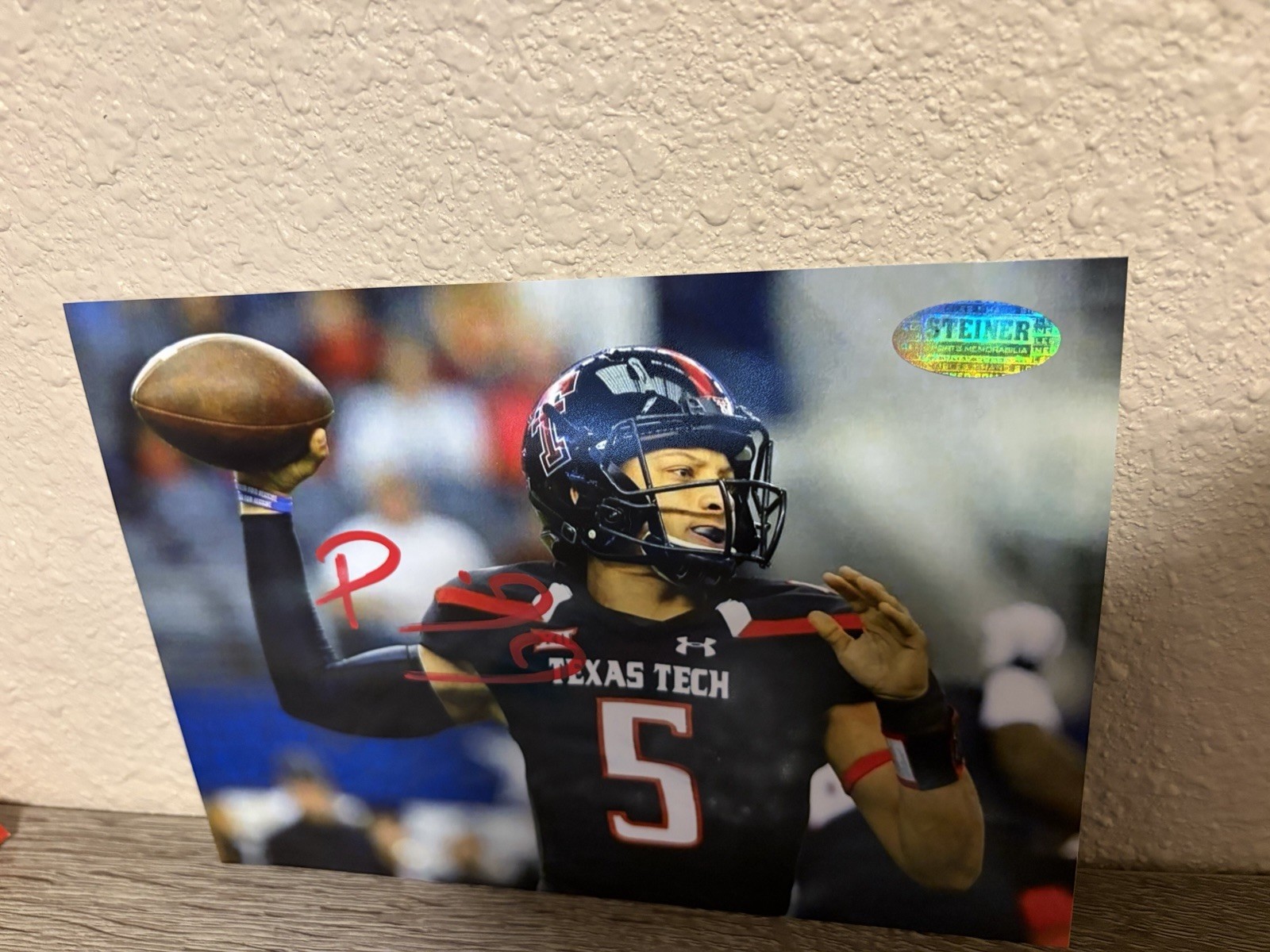 Patrick Mahomes Signed Texas Tech Red Raiders Football Photo 5x7/ Steiner Auth Patrick Mahomes Signed Texas Tech Red Raiders Football Photo 5x7/ Steiner Auth