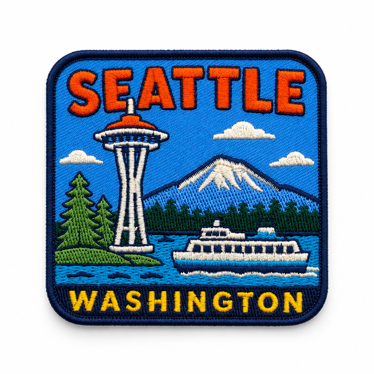Seattle Patch – 3 Inch Embroidered Iron-On Washington Travel Souvenir