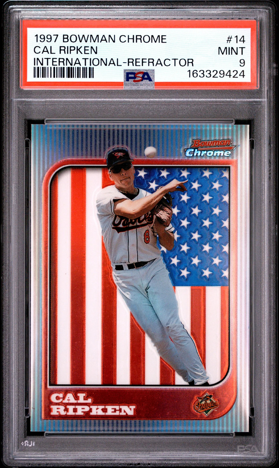 1997 Bowman Chrome International Cal Ripken #14 Refractor PSA 9