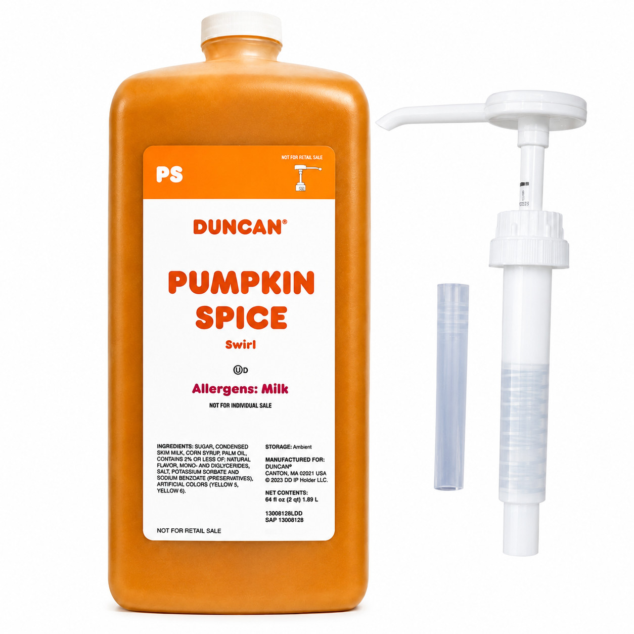 Dunkin PUMPKIN SPICE Swirl 64fl Oz EXP: FEB 2027 -With   