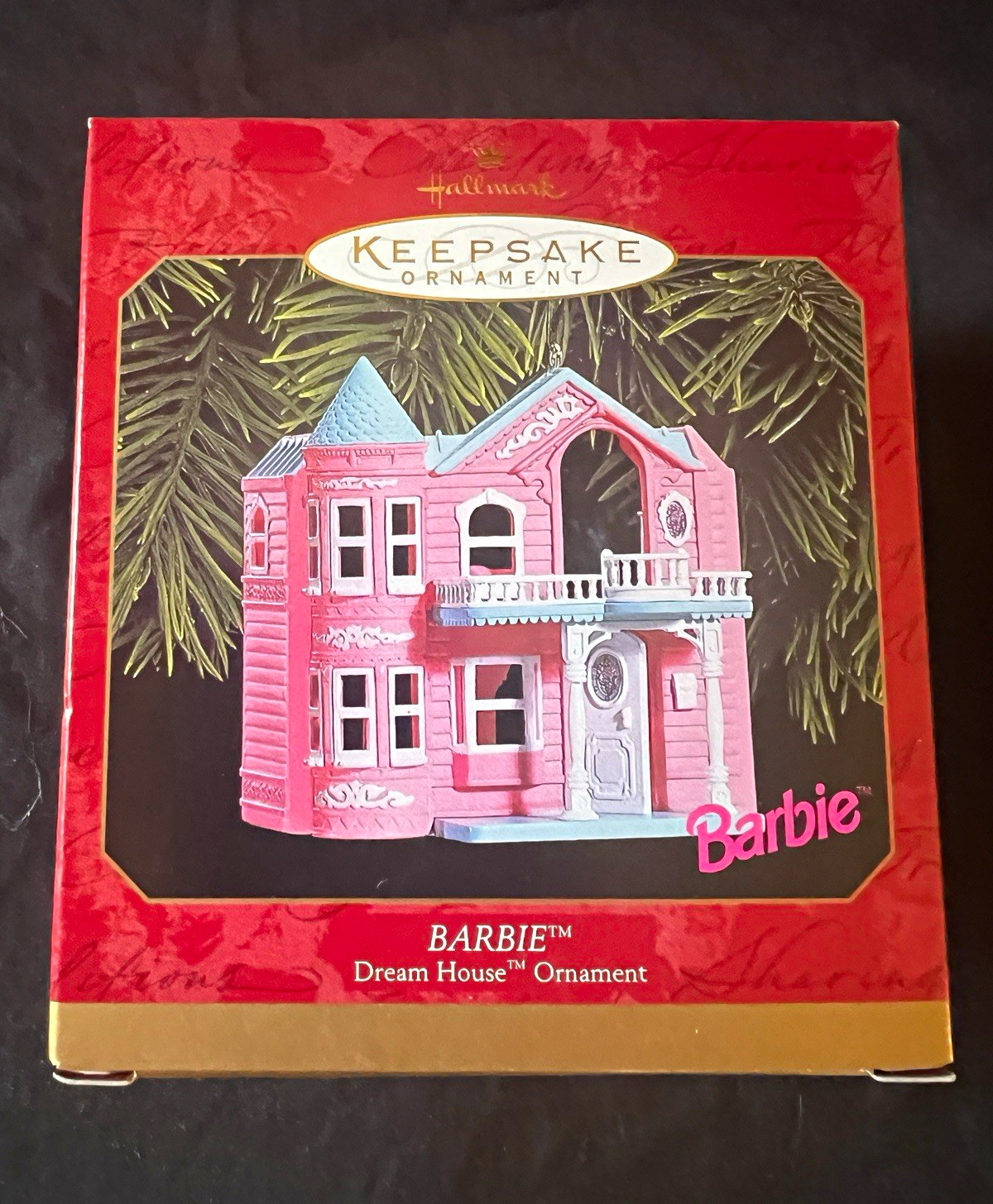 Hallmark Keepsake Barbie Dream House Ornament Handcrafted Dated 1999 Pink Hallmark Keepsake Barbie Dream House Ornament Handcrafted Dated 1999 Pink