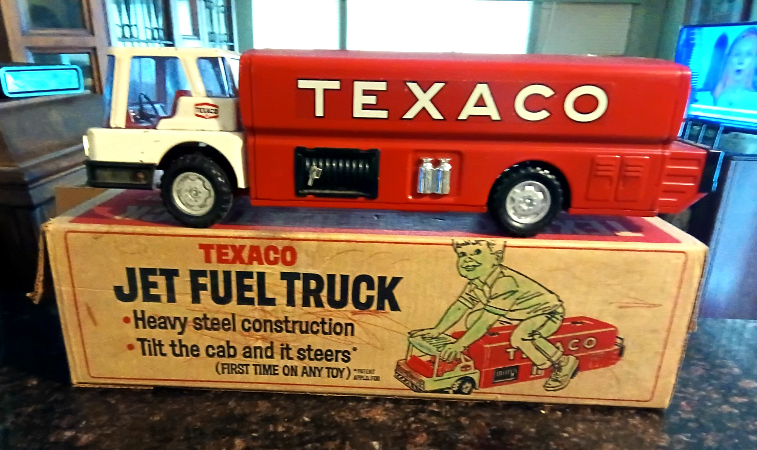 Old Vintage Original Texaco Jet Fuel Truck With Box 1960s Old Vintage Original Texaco Jet Fuel Truck With Box 1960s