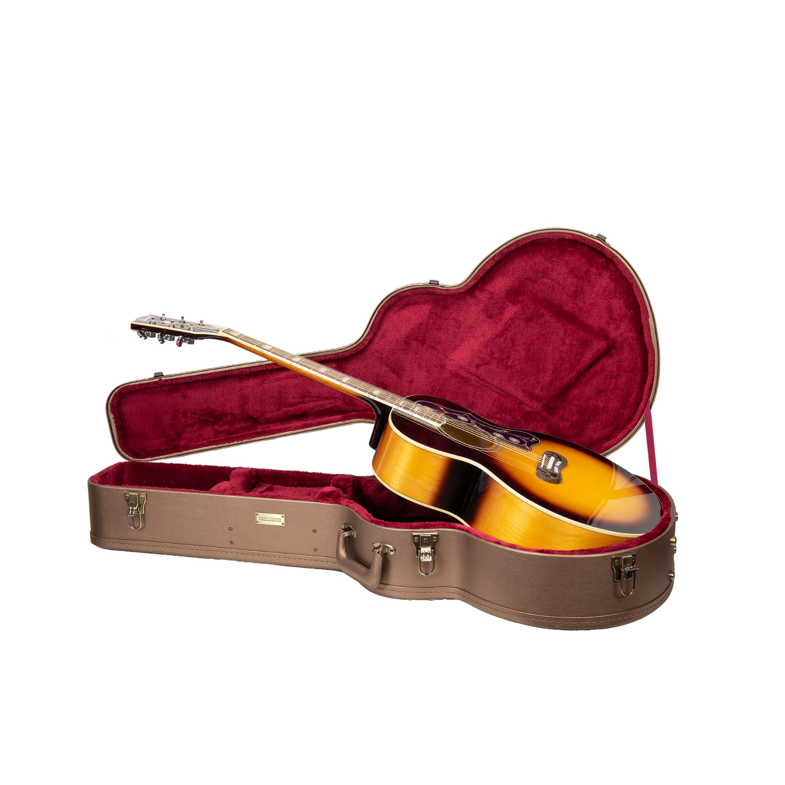 Crossrock Super Jumbo Acoustic Guitar Case for Gibson SJ-200 | Chocolate Brown