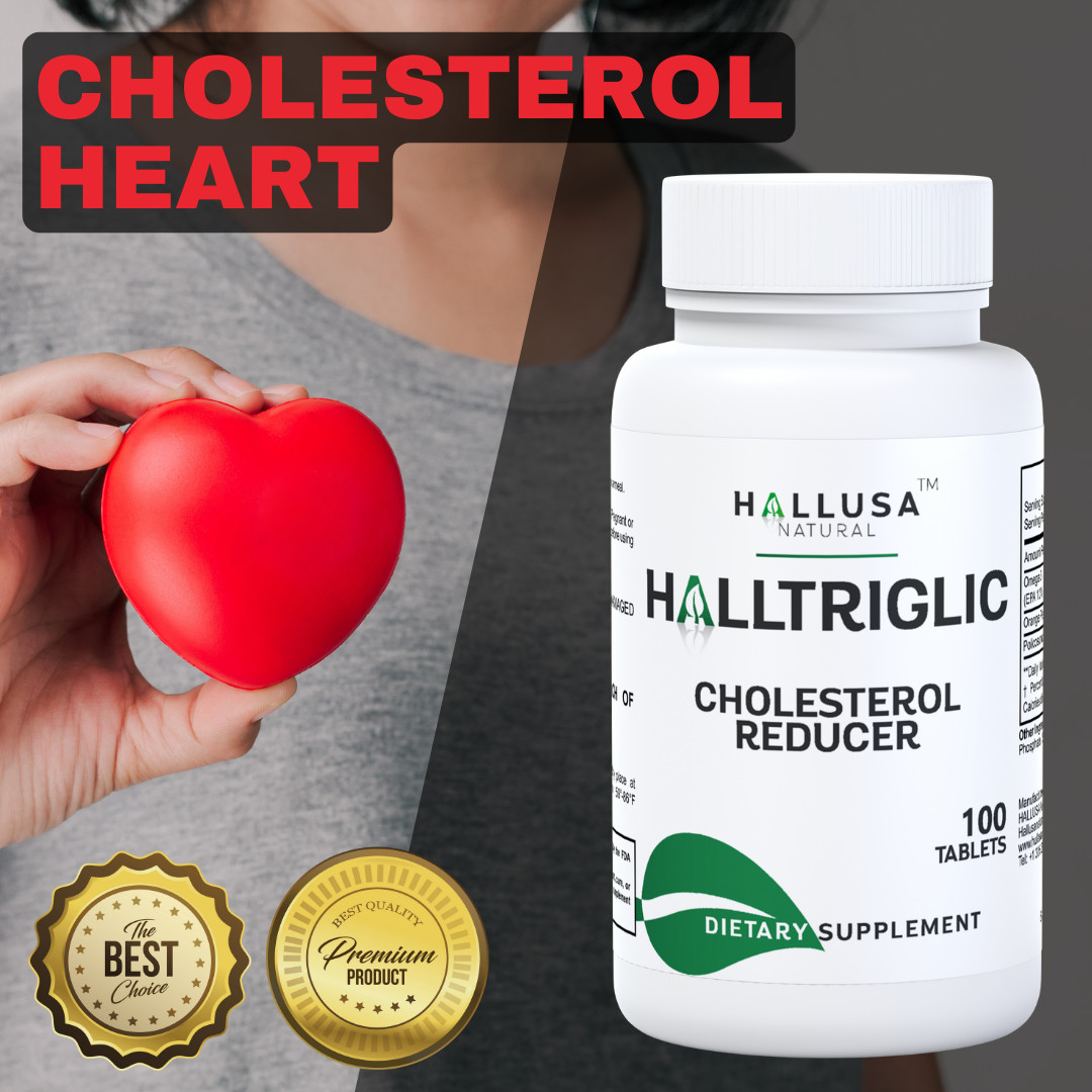 Hallusa Natural - HALLTRIGLIC - Cholesterol & Triglyceride Reducer - 100 Tablets