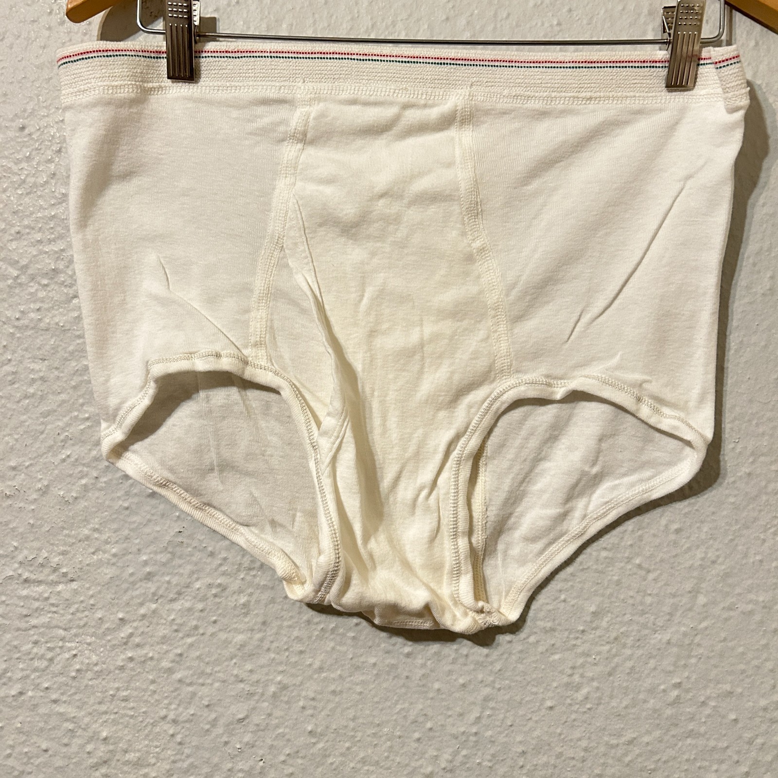 Vtg 1940s 1950s Hanes Mens Sz 42 Fig Leaf Underwear White Cotton Briefs NWOT I