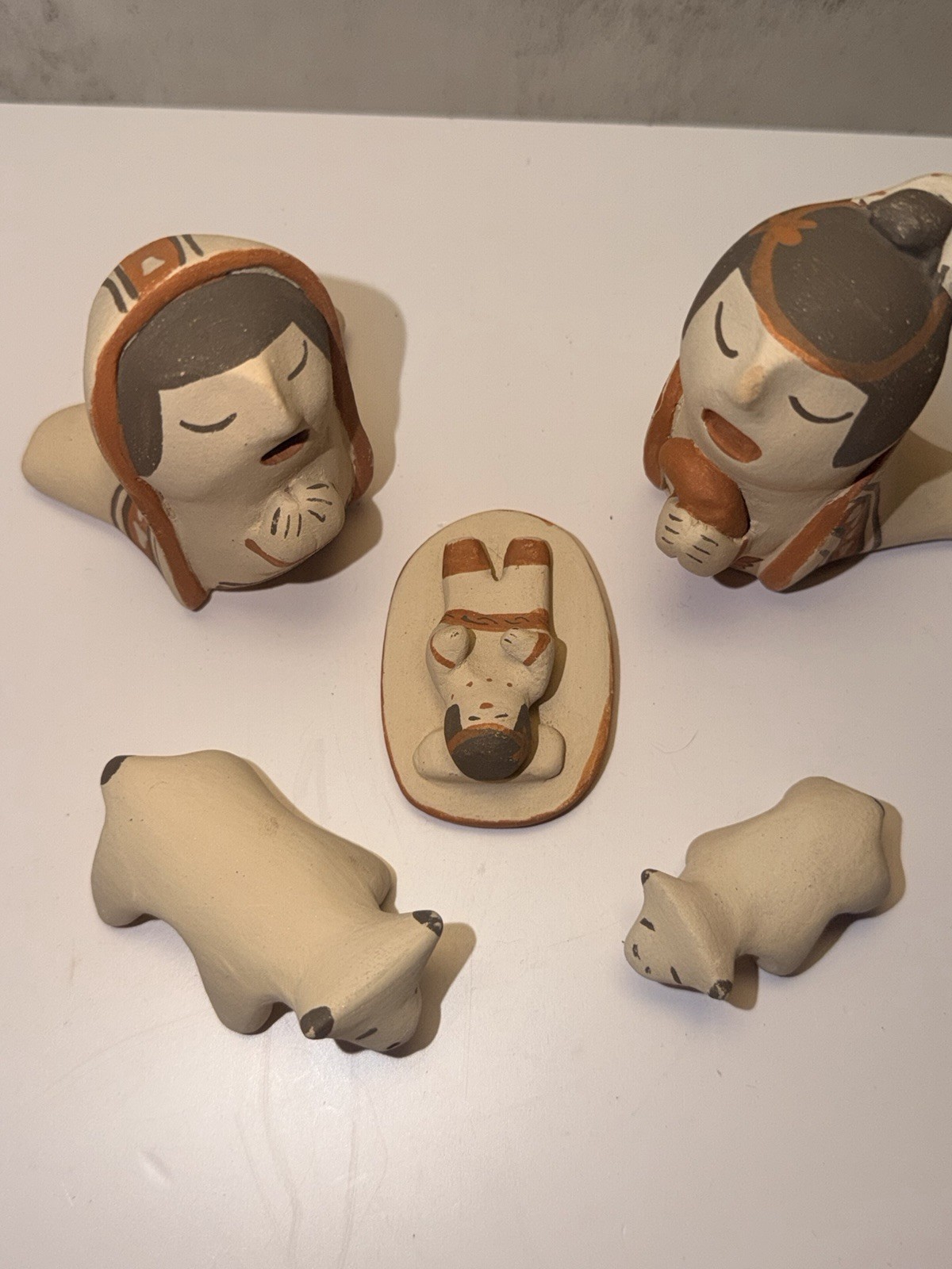 VTG Jemez Pueblo Pottery Nativity Set Nacimiento Storyteller Marie Toya, OOAK VTG Jemez Pueblo Pottery Nativity Set Nacimiento Storyteller Marie Toya, OOAK